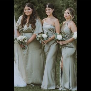 Revelry Jade Satin Dress